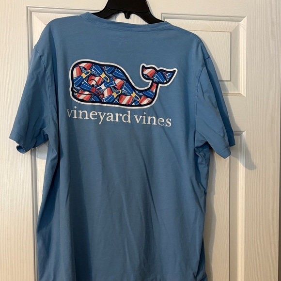 Vineyard Vines Blue Tee with Nautical Whale Design - Picture 2 of 4